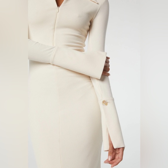 $235 THE LINE by K CANDELA MAXI RIBBED VANILLA CREAM JOAH BROWN REVOLVE SKIMS - Picture 4 of 16